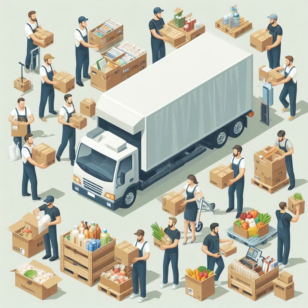 peoples carry goods goods